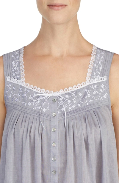 Shop Eileen West Chambray Nightgown In Charcoal Chambray
