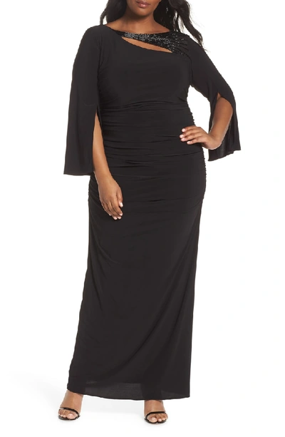 Shop Adrianna Papell Jersey Dress In Black