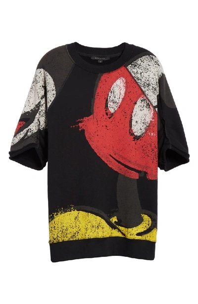 Shop Marc Jacobs Mickey Mouse Short Sleeve Sweatshirt In Black