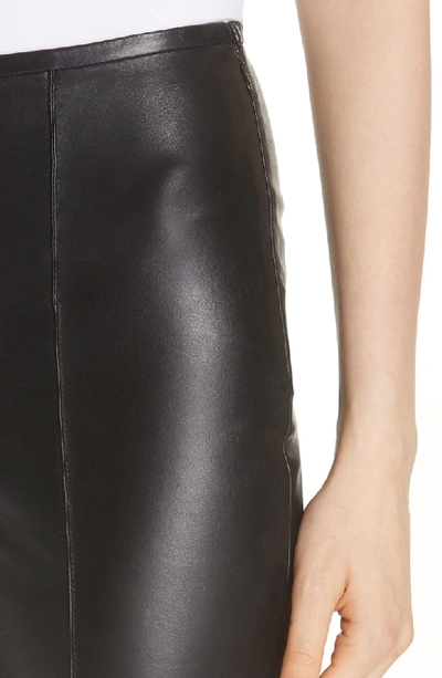 Shop Michael Kors Leather Flare Pants In Black