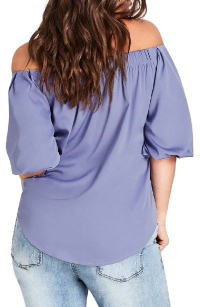 Shop City Chic Akemi Off The Shoulder Top In Thistle