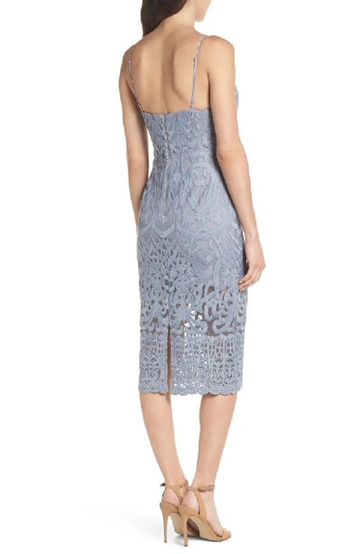 Shop Bardot Gia Lace Pencil Dress In Dusty Blue