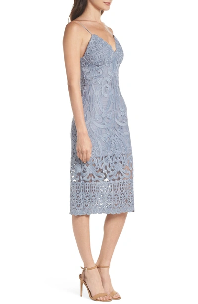 Shop Bardot Gia Lace Pencil Dress In Dusty Blue