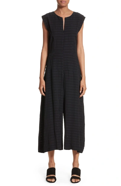 Shop Zero + Maria Cornejo Zowie Batik Plaid Jumpsuit In Black