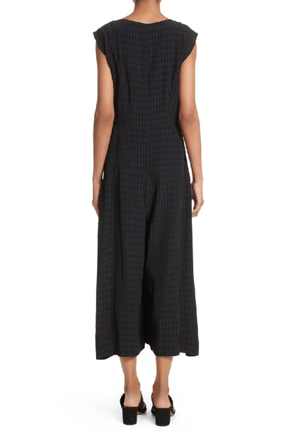 Shop Zero + Maria Cornejo Zowie Batik Plaid Jumpsuit In Black