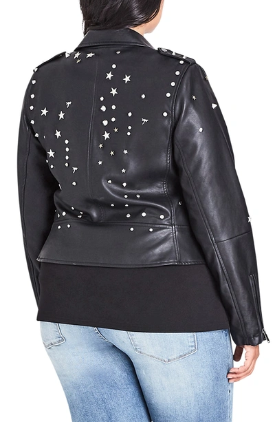 Shop City Chic Rock Stud Jacket In Black