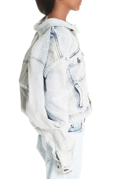 Shop Y/project Double Front Denim Jacket In White Stonewash