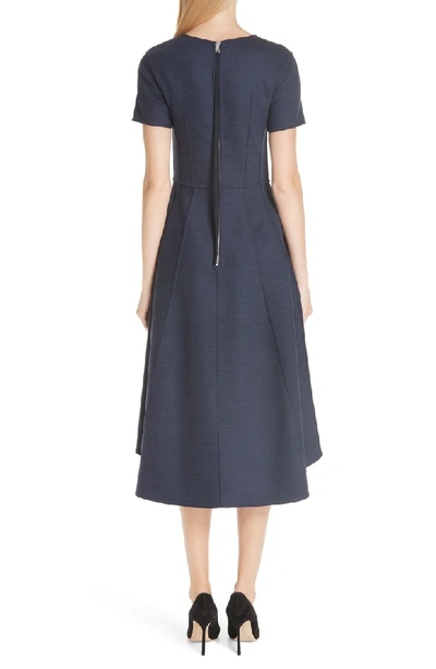 Shop Adam Lippes Double Face High/low Dress In Navy