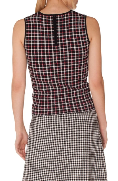 Shop Akris Punto Glen Check Top In Black-lipstick-cream