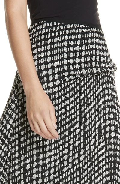 Shop Theory Broken Oval Side Drape Midi Skirt In Black Multi