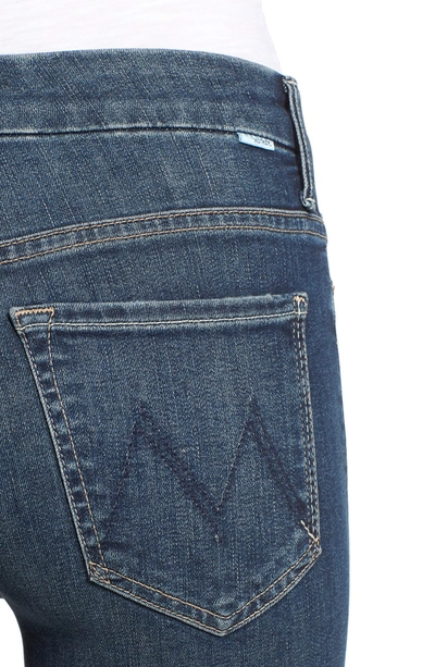 Shop Mother The Looker High Waist Frayed Ankle Skinny Jeans In Close To The Edge