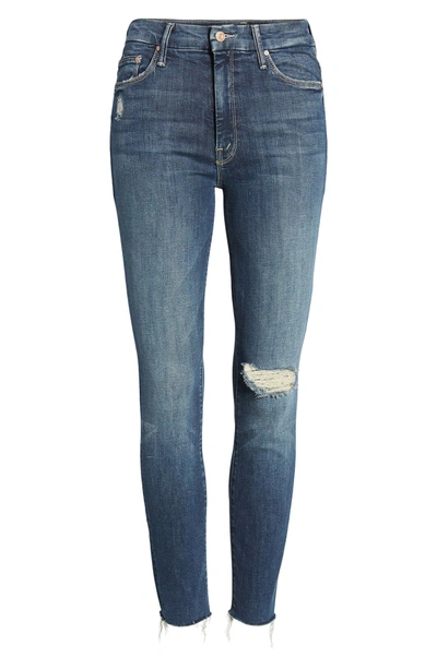 Shop Mother The Looker High Waist Frayed Ankle Skinny Jeans In Close To The Edge