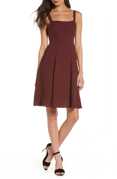 Shop Fame And Partners Sienne Fit & Flare Dress In Wine