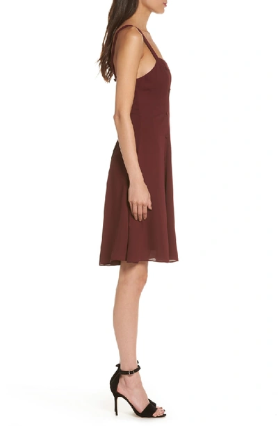 Shop Fame And Partners Sienne Fit & Flare Dress In Wine