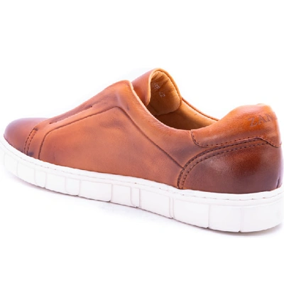 Shop Zanzara Sorgh Laceless Sneaker In Cognac Leather