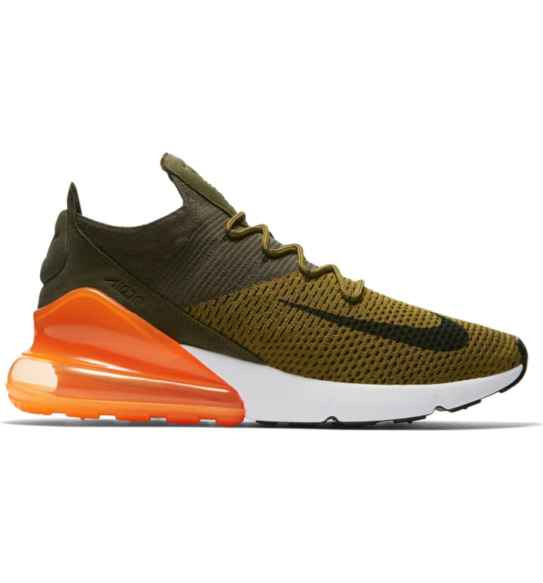 nike air max 270 flyknit green orange