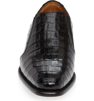 Shop Mezlan Gere Genuine Crocodile Slip-on In Black Leather