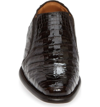 Shop Mezlan Gere Genuine Crocodile Slip-on In Brown Leather