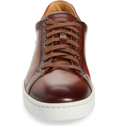 Shop Magnanni Elonso Low Top Sneaker In Cognac Leather