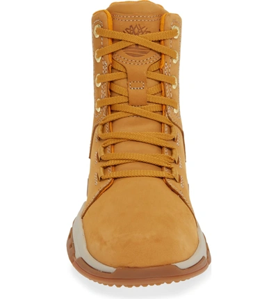 Shop Timberland City Force Reveal Plain Toe Boot In Wheat Leather/ Neoprene