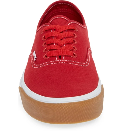 Shop Vans Authentic Gum Bumper Sneaker In Red/ True White
