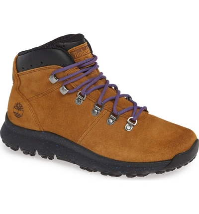Shop Timberland World Hiker Waterproof Boot In Tan Leather