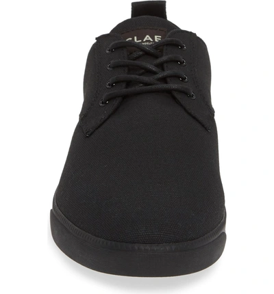 Shop Clae 'ellington' Sneaker In Black Waxed Canvas Black