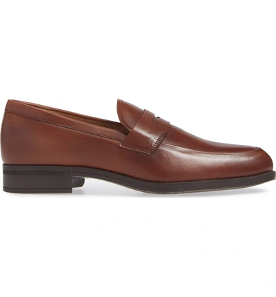 Shop Vince Camuto Iggi Penny Loafer In Cognac Leather