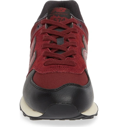 Shop New Balance 574 Classic Sneaker In Burgundy Suede/ Textile