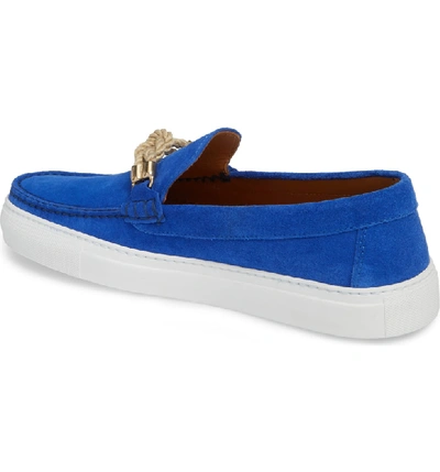 Shop Grand Voyage Britton Square Knot Loafer In Blue Suede