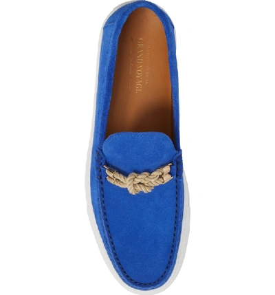 Shop Grand Voyage Britton Square Knot Loafer In Blue Suede