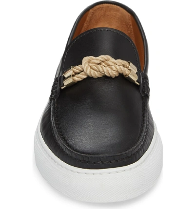 Shop Grand Voyage Britton Square Knot Loafer In Black Leather