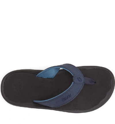 Shop Olukai 'ohana' Flip Flop In Depth Blue/ Black
