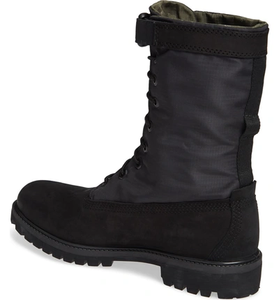 Shop Timberland Premium Gaiter Plain Toe Boot In Black Nubuck W/ Black Textile