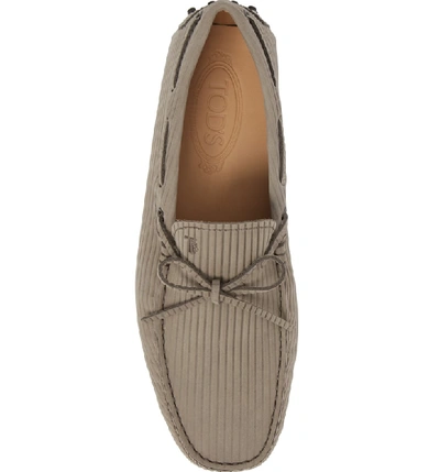Shop Tod's Laccetto Gommino Driving Shoe In Grey