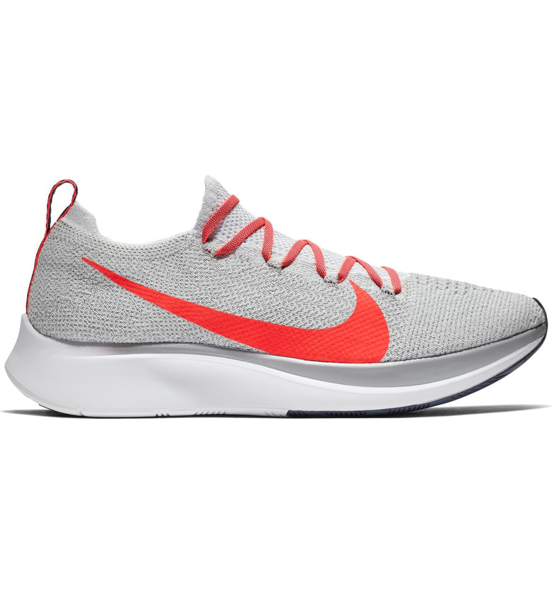 nike zoom fly flyknit pure platinum bright crimson
