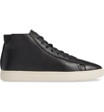 Shop Clae Bradley Mid Sneaker In Black Milled Tumbled Leather