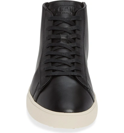 Shop Clae Bradley Mid Sneaker In Black Milled Tumbled Leather