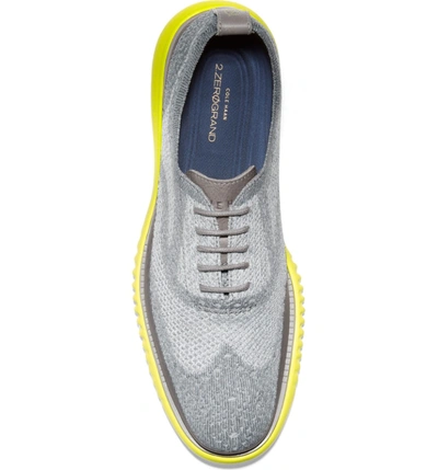 Shop Cole Haan 2.zerogrand Stitchlite Water Resistant Wingtip In Ironstone Heathered Knit