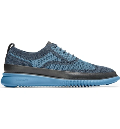 Shop Cole Haan 2.zerogrand Stitchlite Water Resistant Wingtip In Blueberry Knit