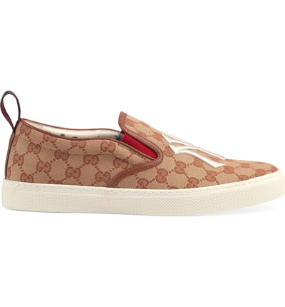 Shop Gucci Dublin Slip-on Sneaker In Brown/ Rust