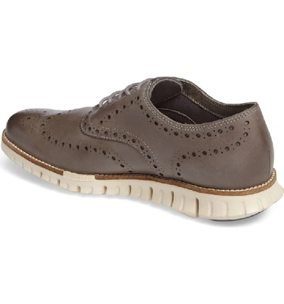 Shop Cole Haan Zerogrand Wingtip Derby In Ironstone Leather