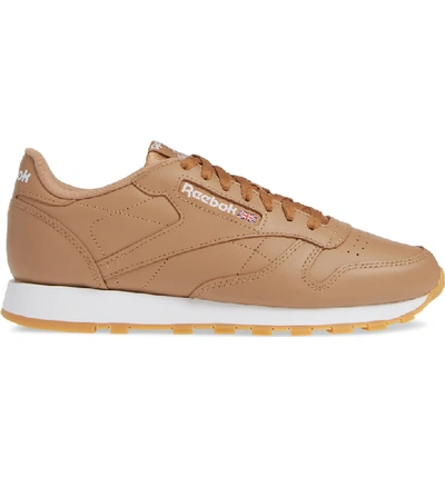 Shop Reebok Classic Leather Sneaker In Soft Camel/ White/ Gum