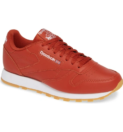 Shop Reebok Classic Leather Sneaker In Burnt Amber/ White/ Gum