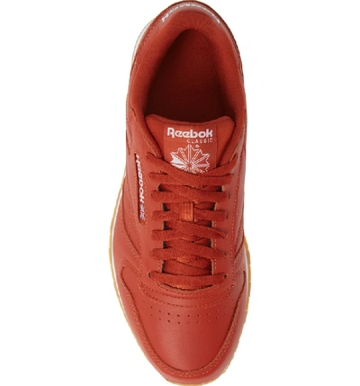 Shop Reebok Classic Leather Sneaker In Burnt Amber/ White/ Gum