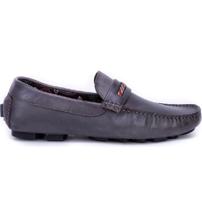 Shop Robert Graham Hart Driving Moccasin In Grey Leather