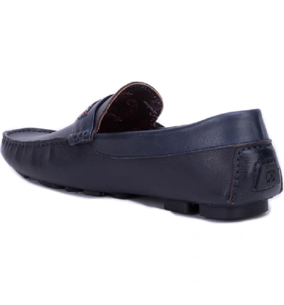 Shop Robert Graham Hart Driving Moccasin In Navy Leather