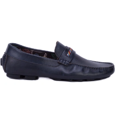 Shop Robert Graham Hart Driving Moccasin In Navy Leather