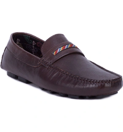 Shop Robert Graham Hart Driving Moccasin In Brown Leather