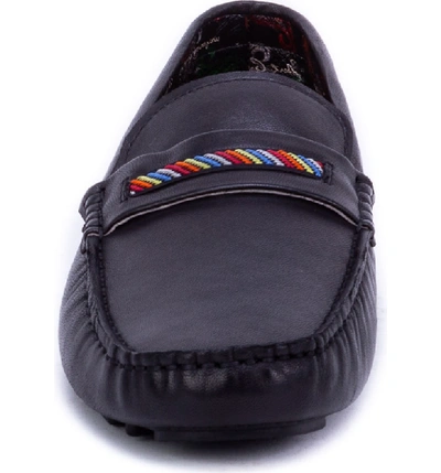 Shop Robert Graham Hart Driving Moccasin In Black Leather